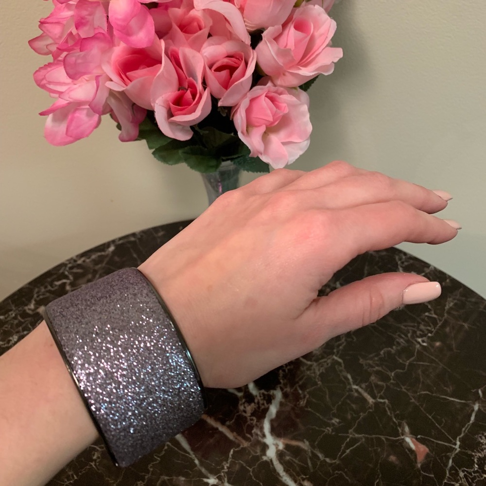 Silver Sparkly Bangle Bracelet